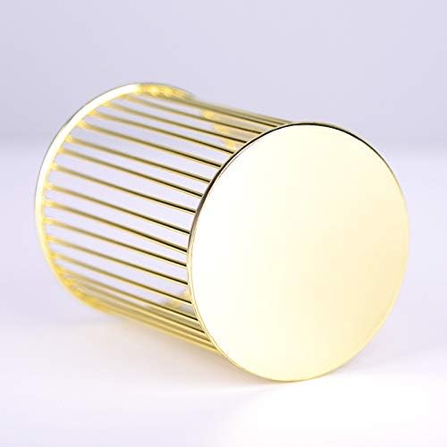 Gold Metal Pen Holder – Round Hollow Desk Organizer Cup, Minimalist Wire Mesh Pencil Container, Modern Nordic Style Office Stationery Storage