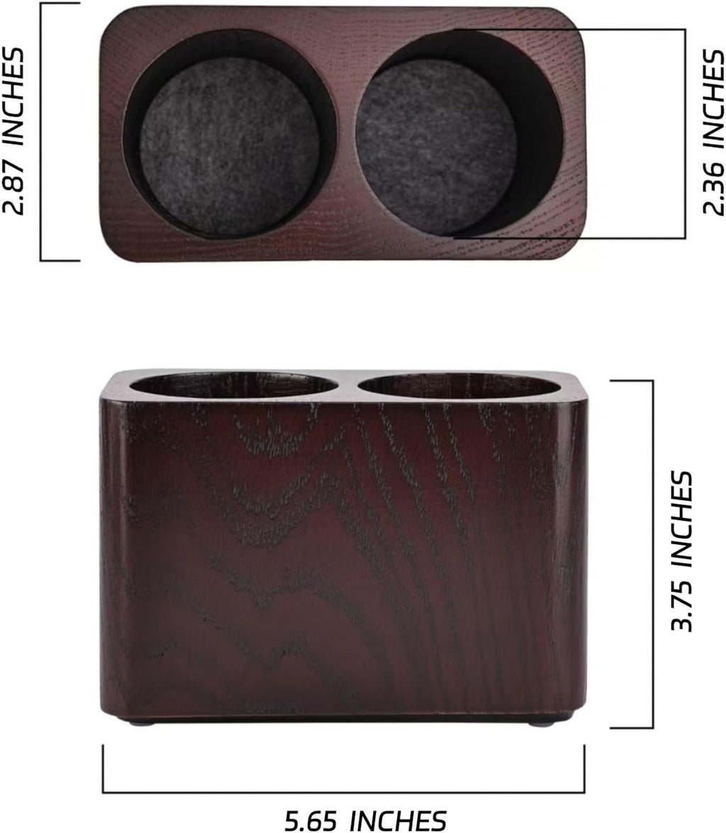Dark Brown Double - hole Wooden Pen Holder: A Classic Choice for Office Organization