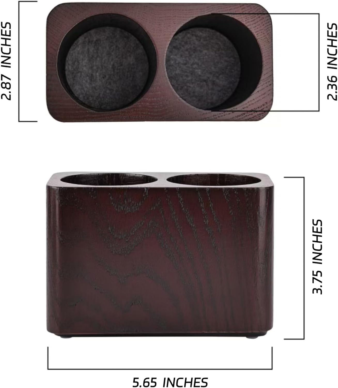 Dark Brown Double - hole Wooden Pen Holder: A Classic Choice for Office Organization
