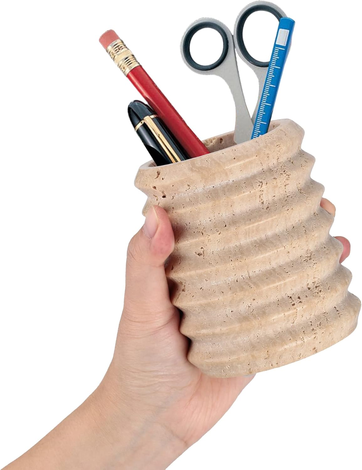 Beige Textured Creative Pen Holder: A New Highlight for Desk Organization